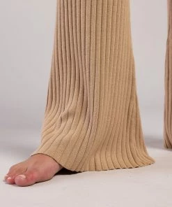 Outlet 🎉 BLOCHSTORE-US Rib Lounge Wide Leg Pant Tan 😍 -Bloch Active Collection Shop 0000s 0028 ZLL1000 TAN PLL1002 TAN XL 8643