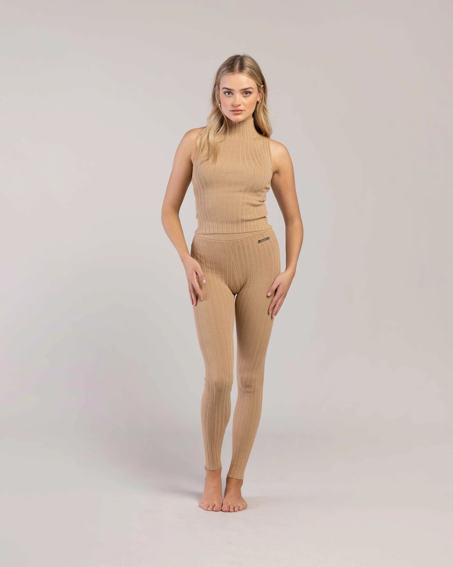 Best Sale ๐คฉ BLOCHSTORE-US Rib Lounge Full Length Legging Tan ๐ 3 Best Sale ๐คฉ BLOCHSTORE-US Rib Lounge Full Length Legging Tan ๐ - Image 3
