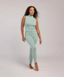 Promo 🧨 BLOCHSTORE-US Rib Lounge Full Length Legging Sage ✨