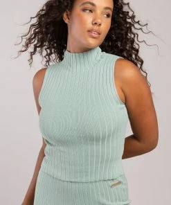 Flash Sale 🛒 BLOCHSTORE-US Rib Lounge Funnel Neck Sage 🌟