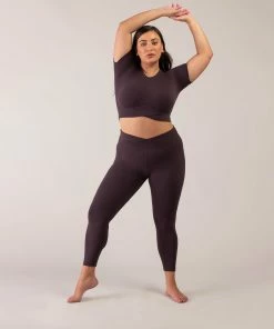 New 🥰 BLOCHSTORE-US BLOCHeverhold 7/8 Length Cross Over Legging Mocha 🎁 -Bloch Active Collection Shop 0015 ZCO2100 MOA TCO2100 MOA XL W6A0422