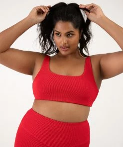 Discount 🤩 BLOCHSTORE-US Crinkle Square Neck Bra Crimson 💯 -Bloch Active Collection Shop ZBP220 CMS DBP222 CMS XL 4434