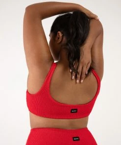 Discount 🤩 BLOCHSTORE-US Crinkle Square Neck Bra Crimson 💯 -Bloch Active Collection Shop ZBP220 CMS DBP222 CMS XL 4463
