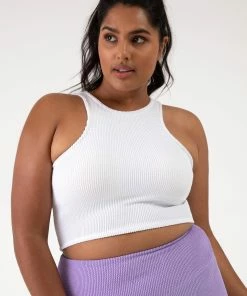 Best Sale 👏 BLOCHSTORE-US Crinkle Racer Tank White 😉 -Bloch Active Collection Shop ZBP221 WHT DBP222 LLC XL 4558