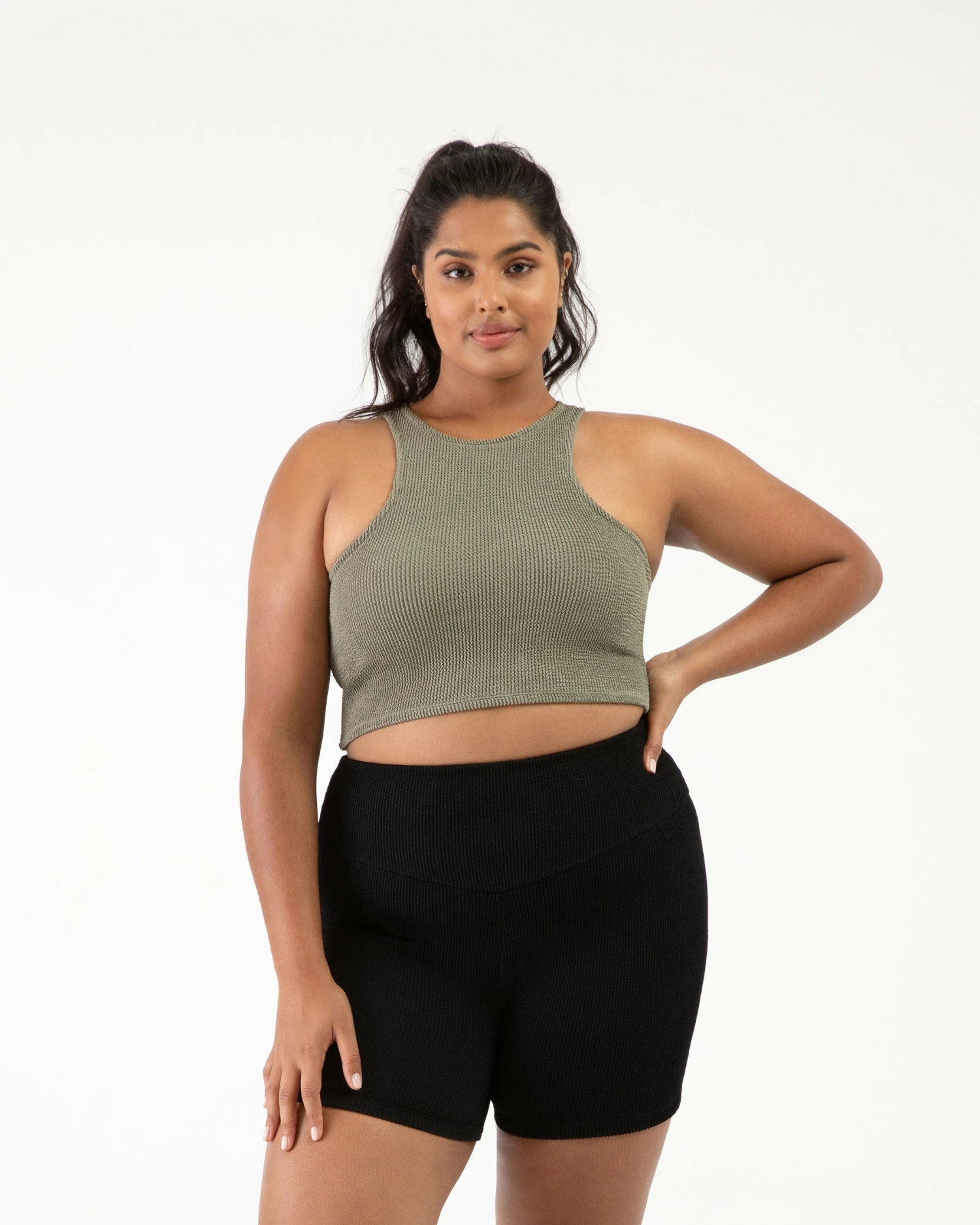 Brand new 🥰 BLOCHSTORE-US Crinkle Racer Tank Washed Moss 🌟 3 Brand new 🥰 BLOCHSTORE-US Crinkle Racer Tank Washed Moss 🌟 - Image 3