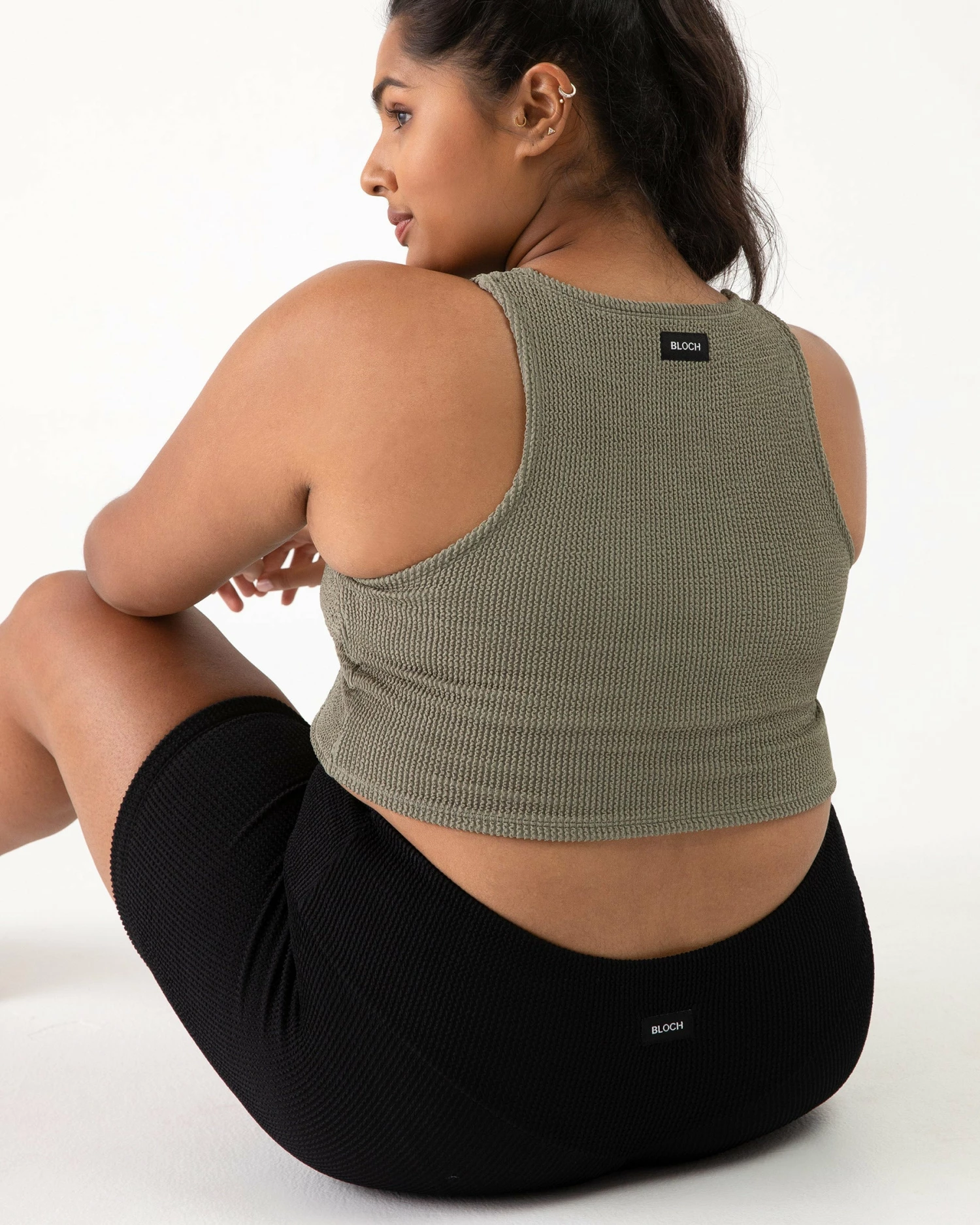 Brand new 🥰 BLOCHSTORE-US Crinkle Racer Tank Washed Moss 🌟 4 Brand new 🥰 BLOCHSTORE-US Crinkle Racer Tank Washed Moss 🌟 - Image 4