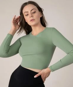 Promo 😀 BLOCHSTORE-US BLOCHeverhold Long Sleeve Washed Moss ❤️ -Bloch Active Collection Shop ZCO1701 WSM DCO1701 EBN MED 852