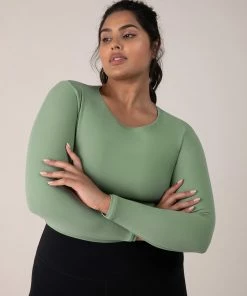 Promo 😀 BLOCHSTORE-US BLOCHeverhold Long Sleeve Washed Moss ❤️ -Bloch Active Collection Shop ZCO1701 WSM DCO1701 EBN XL 3119