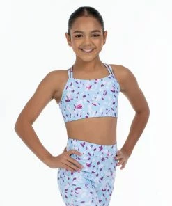 Wholesale ✔️ BLOCHSTORE-US BLOCH X Flo Active Remi X-Back Bra Top Pale Blue Petals 👏